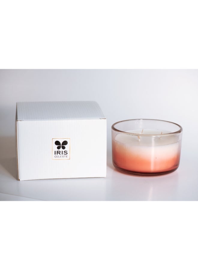 IRIS CELESTE شمعة جرة موهاجاني والمسك 425 جرام - شمعة معطرة 3 فتائل 15 أونصة | 50 ساعة وقت احتراق | مثالية للهدايا، ديكور المنزل، الحفلات وعطر الغرف | مثالية لديكور غرفة المعيشة والمكتب - Image 3